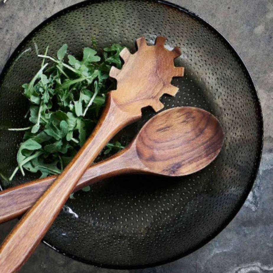 סט כפות סלט TEAK WOOD