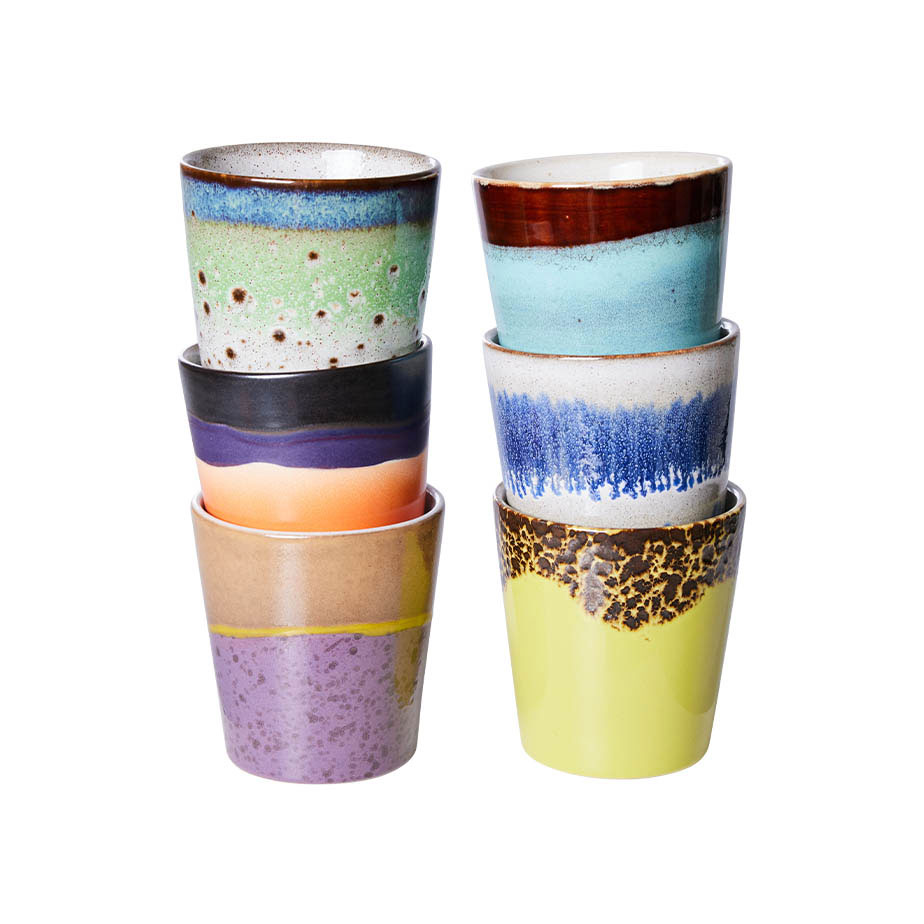 סט 6 ספלים 70S CERAMICS PLUTO