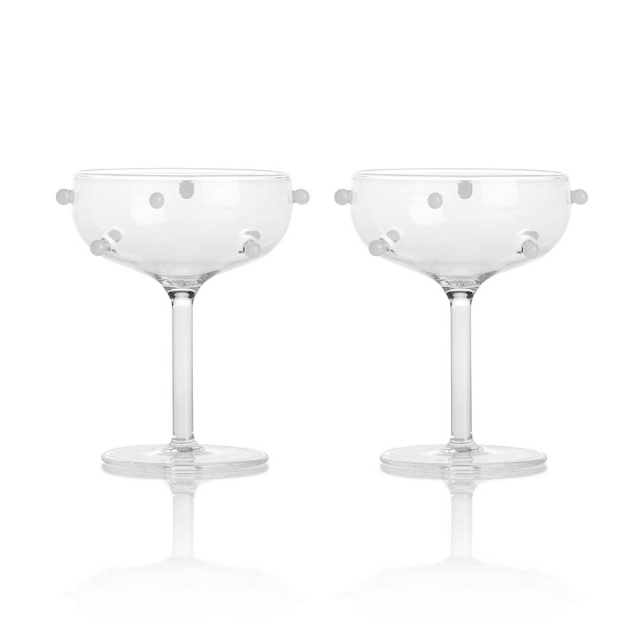 POMPONETTE 2 champagne coupes