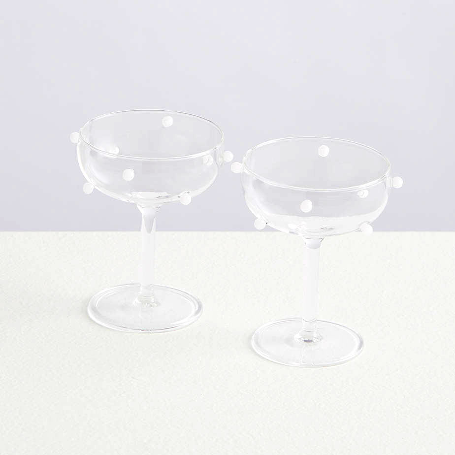 POMPONETTE 2 champagne coupes