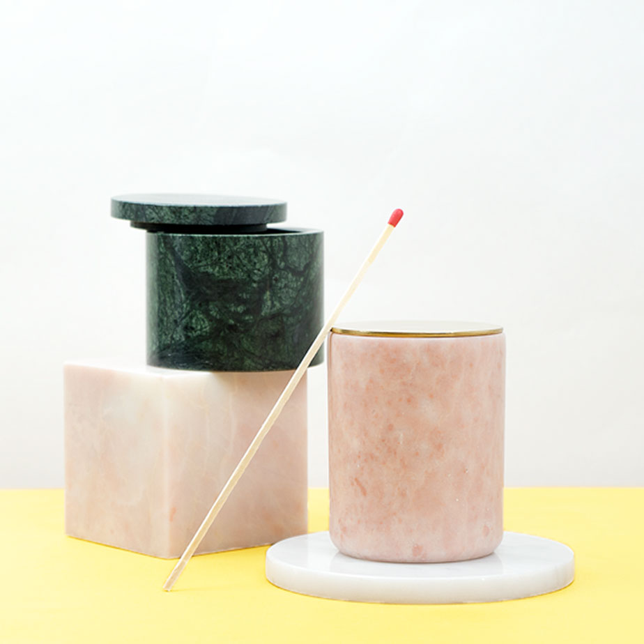LOVESTONED Pink Marble Scented Candle