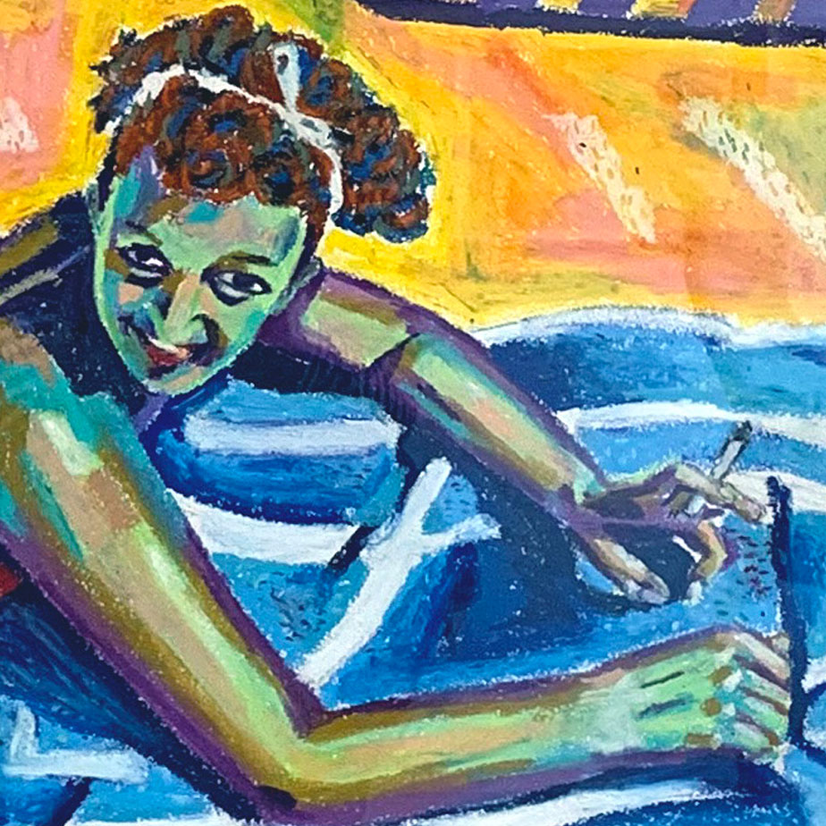 אישה על החוף