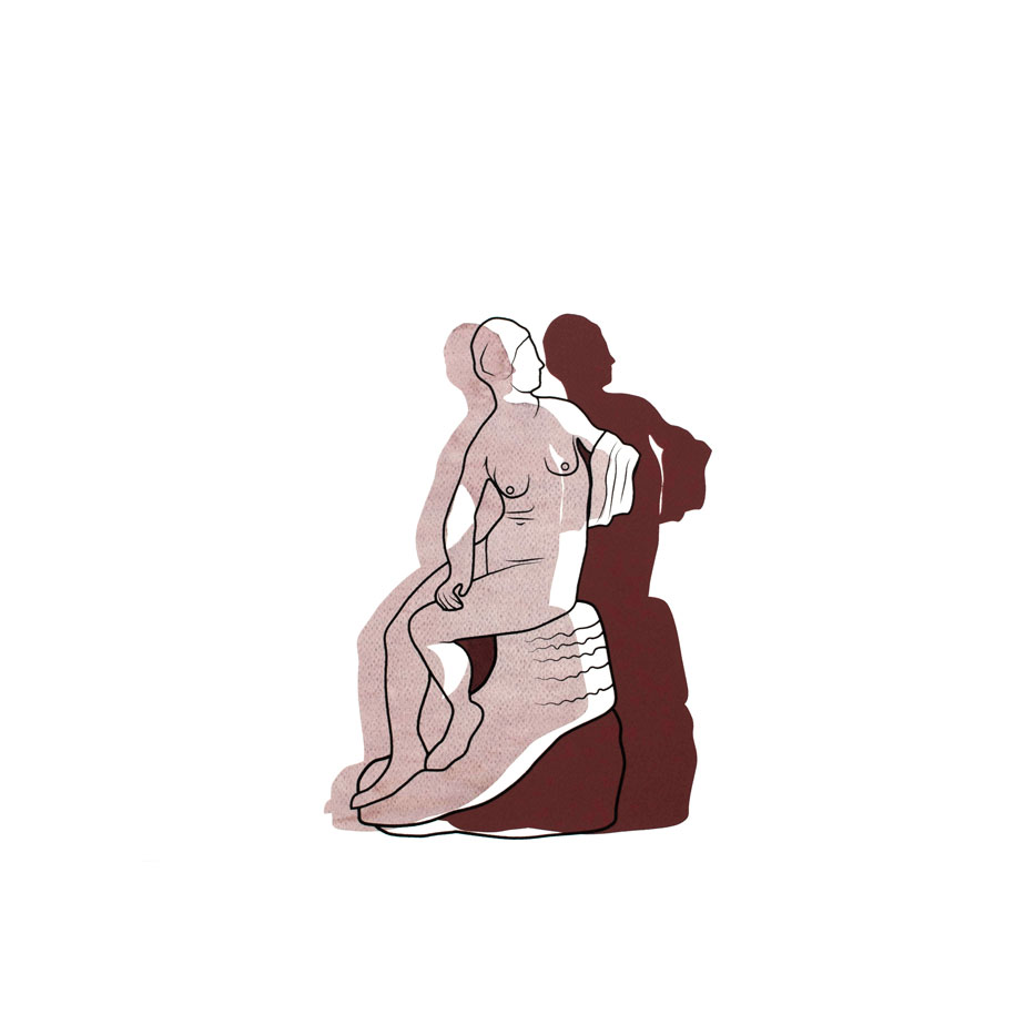 פסלון של אישה בחום