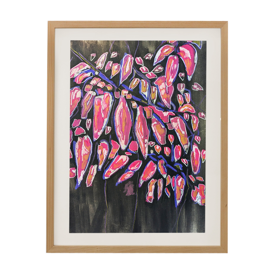 עלים ורודים בחושך