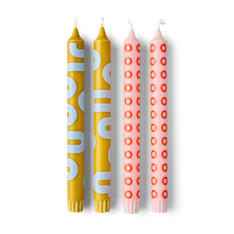 מארז 4 נרות מודפסים