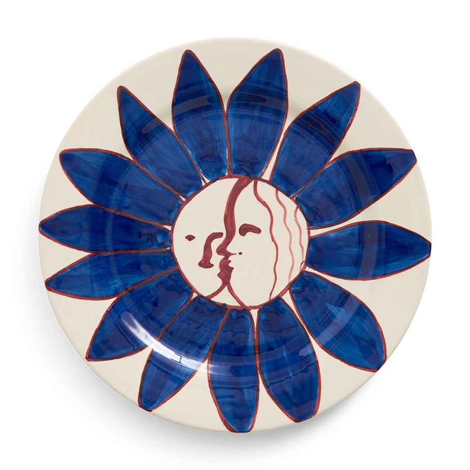 צלחת מנה עיקרית DEEP BLUE FLOWER
