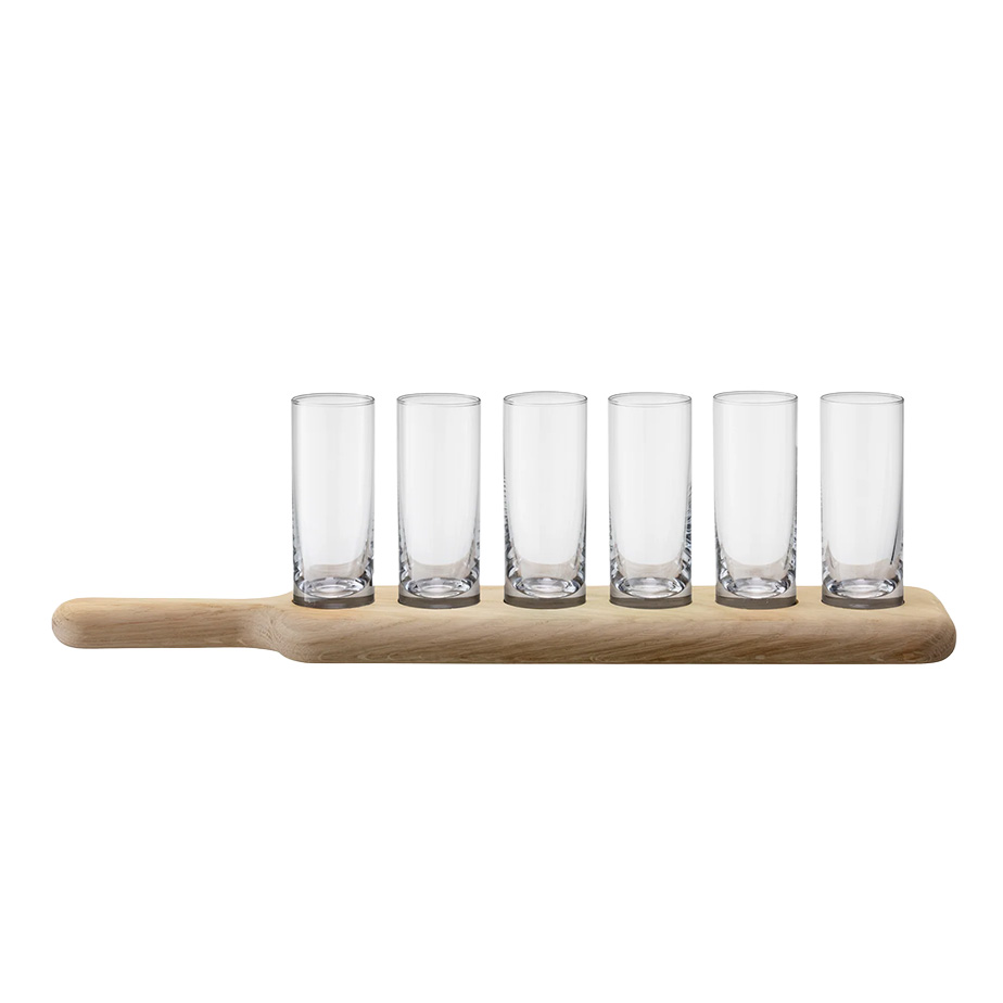 שישיית כוסות שוט על מגש PADDLE